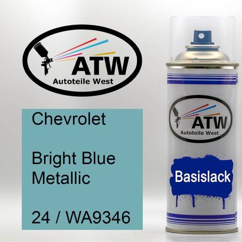 Chevrolet, Bright Blue Metallic, 24 / WA9346: 400ml Sprühdose, von ATW Autoteile West.